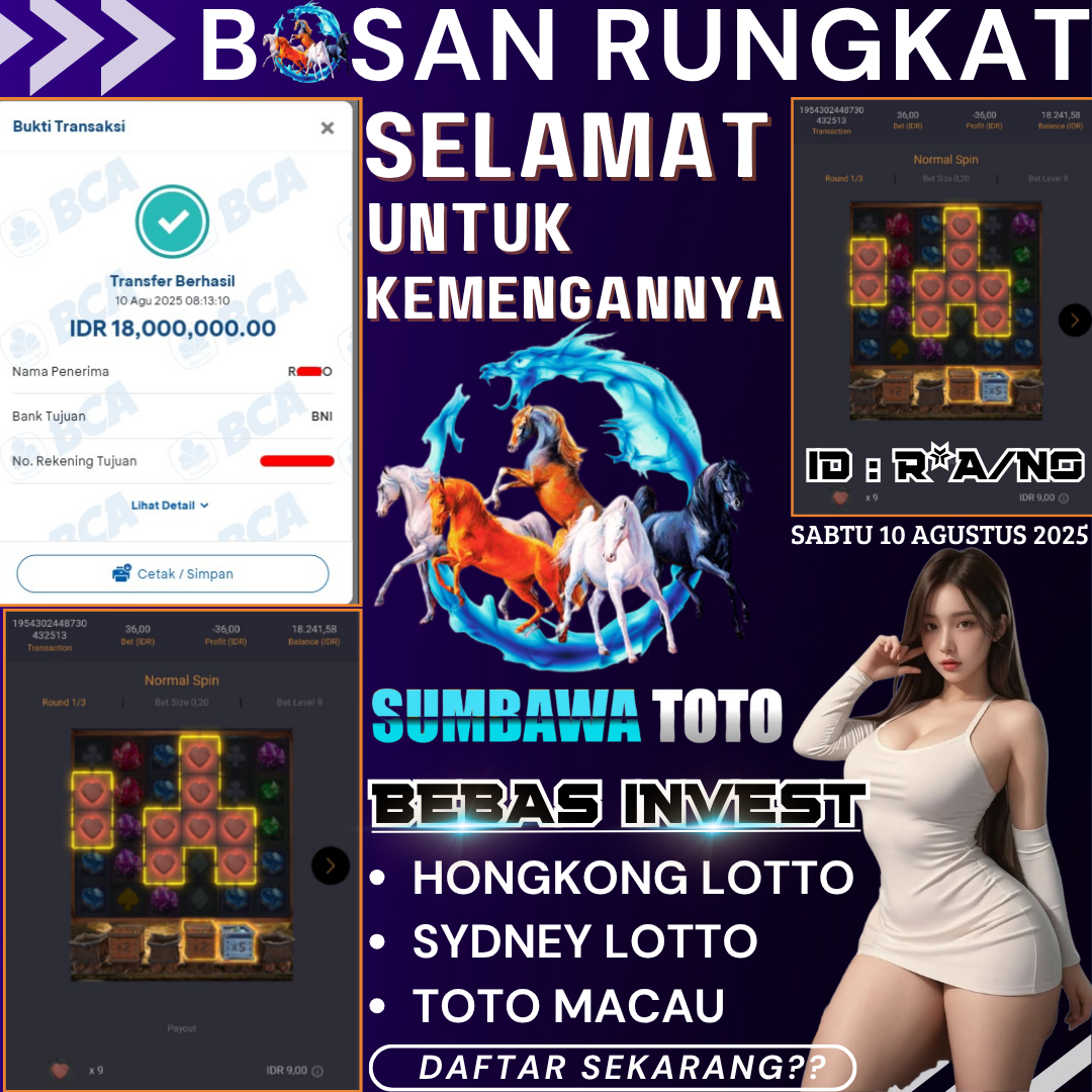 MODAL RECEH DI JAMIN JEPEE BOSKUUU!! DI JAMIN GABAKAL NYESEL DEH MAIN DI SUMBAWATOTO^^
